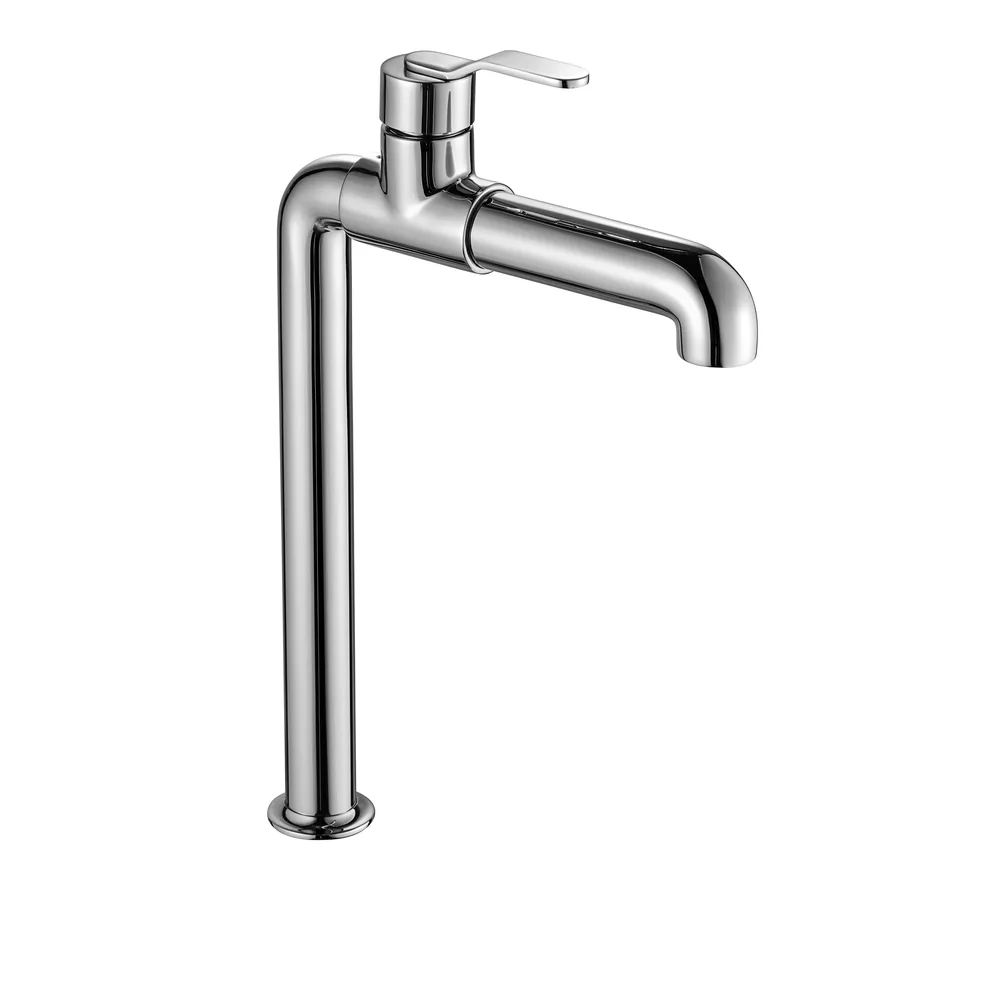 Monomando lavabo horizontal alto con válvula Click Clack
