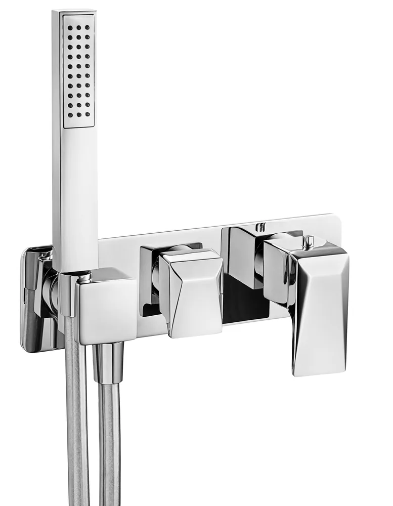 Termostato empotrar horizontal 2 vías con soporte, con mango ducha