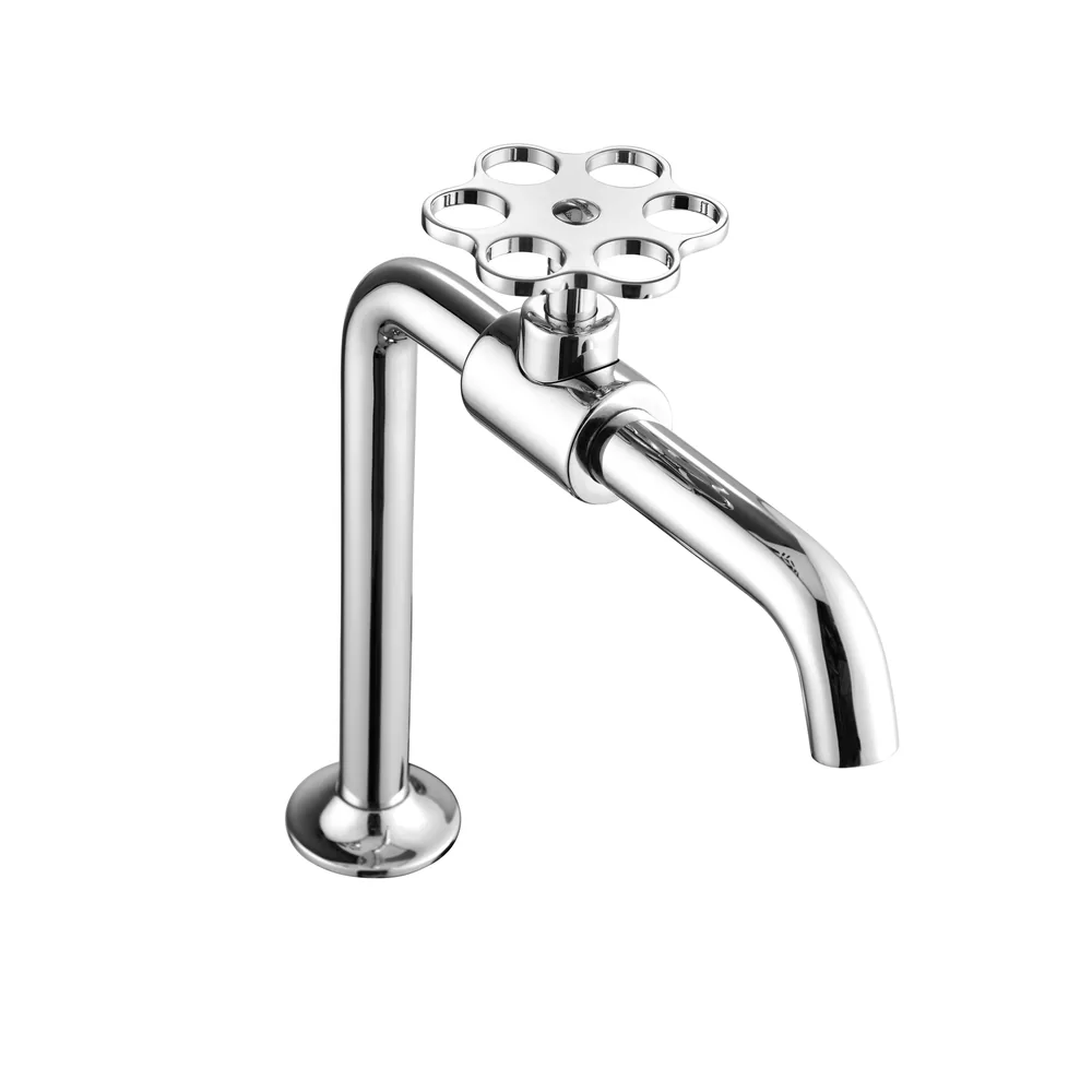 Grifo lavabo vertical 1 agua, volante flor marino