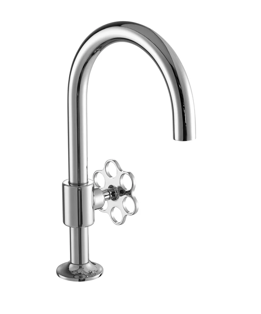 Grifo lavabo lateral 1 agua, volante flor marino