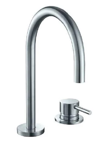 Monomando lavabo caño central curvo, caño 268 mm