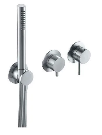 Parte exterior termostato empotrar horizontal, 3 vías con toma de agua separada