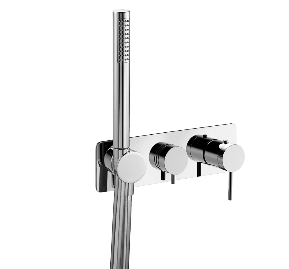Termostato empotrar horizontal, 2 vías con soporte