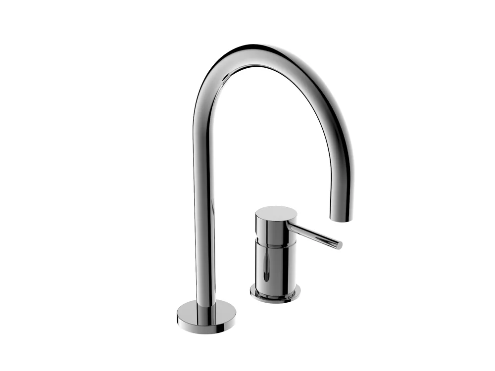 Monomando lavabo caño central 349mm, con válvula Click Clack