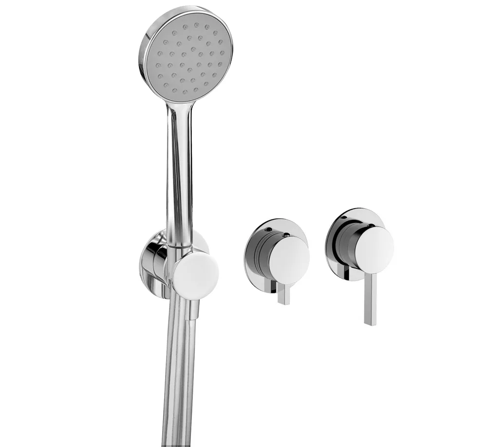 Monomando empotrar horizontal 3 vías con soporte, sin mango ducha